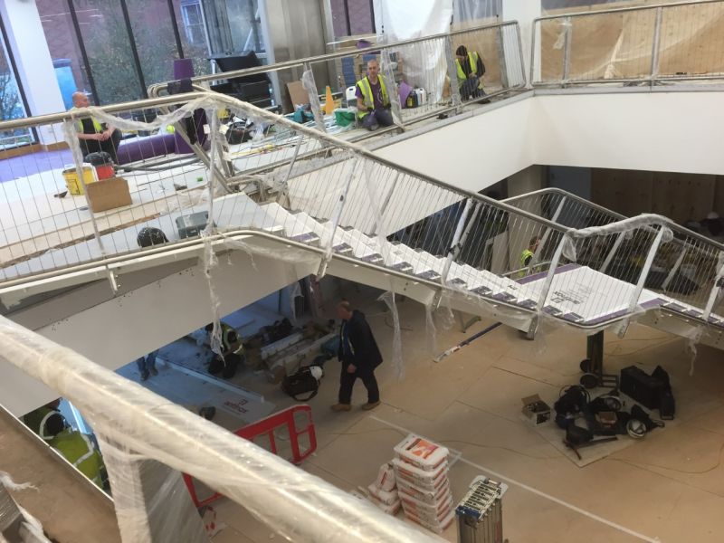 Solihull Library: Stage 2 installation of staircase & Balustrade.: Swipe To View More Images