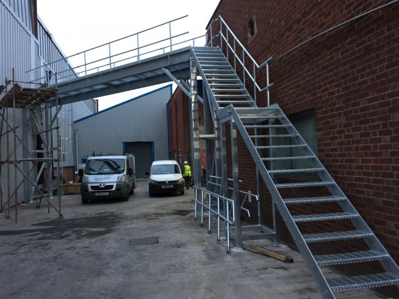 Steel Walkway to support overhead pipework at Bridgenorth. : Swipe To View More Images