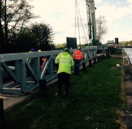 Holme Pierrepont County Park: Installation of bridge over the River Trent.: Click Here To View Larger Image