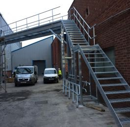Steel Walkway to support overhead pipework at Bridgenorth. : Click Here To View Larger Image